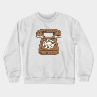 Line art of a Wooden telephone Crewneck Sweatshirt